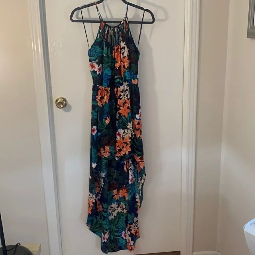 Candies NWT navy blue floral high low shorts romper Size XS